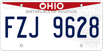 OH license plate FZJ9628