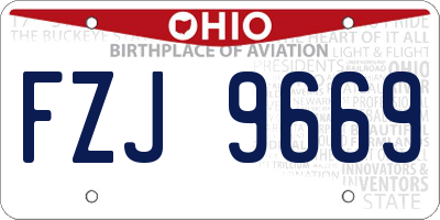 OH license plate FZJ9669