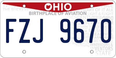 OH license plate FZJ9670