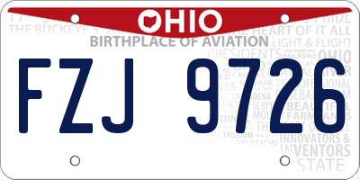 OH license plate FZJ9726