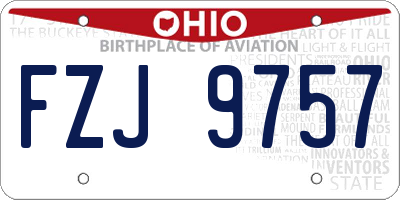 OH license plate FZJ9757