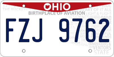 OH license plate FZJ9762