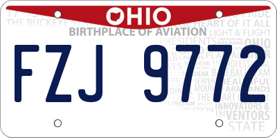 OH license plate FZJ9772