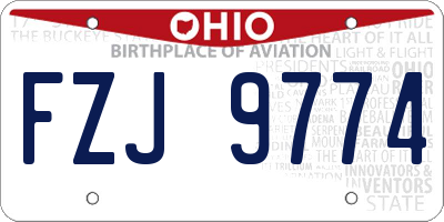 OH license plate FZJ9774