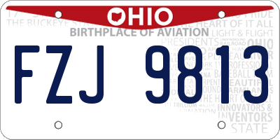 OH license plate FZJ9813