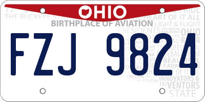 OH license plate FZJ9824