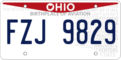OH license plate FZJ9829