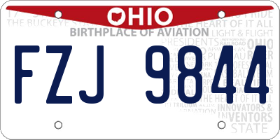 OH license plate FZJ9844