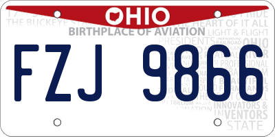 OH license plate FZJ9866
