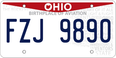OH license plate FZJ9890