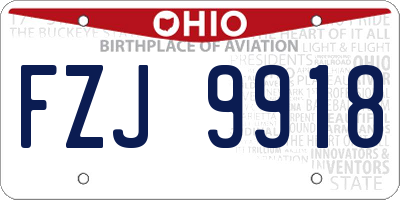 OH license plate FZJ9918