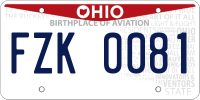 OH license plate FZK0081