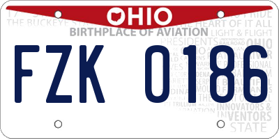 OH license plate FZK0186