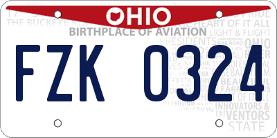 OH license plate FZK0324