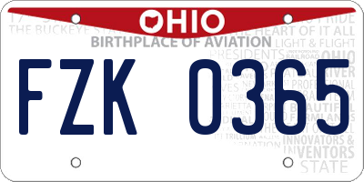 OH license plate FZK0365