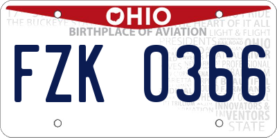 OH license plate FZK0366