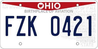 OH license plate FZK0421