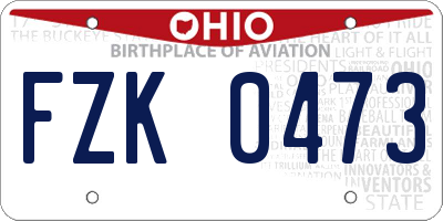 OH license plate FZK0473