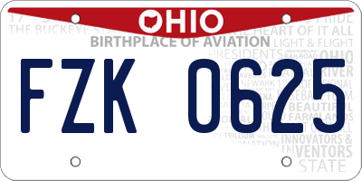 OH license plate FZK0625