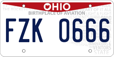 OH license plate FZK0666