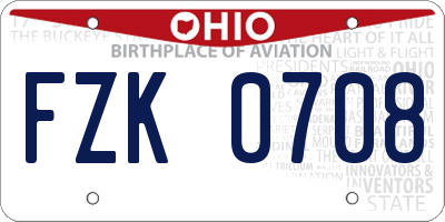 OH license plate FZK0708