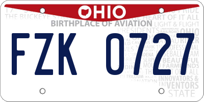 OH license plate FZK0727