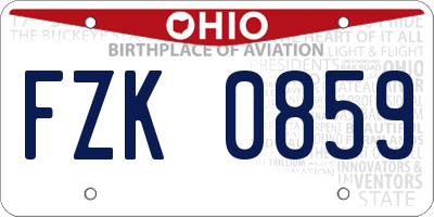 OH license plate FZK0859