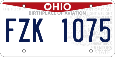 OH license plate FZK1075