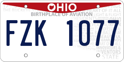 OH license plate FZK1077