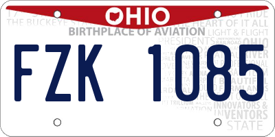 OH license plate FZK1085