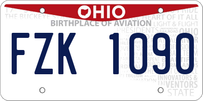 OH license plate FZK1090