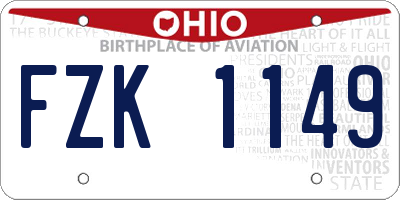 OH license plate FZK1149