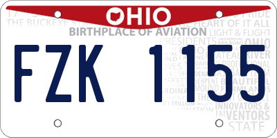 OH license plate FZK1155