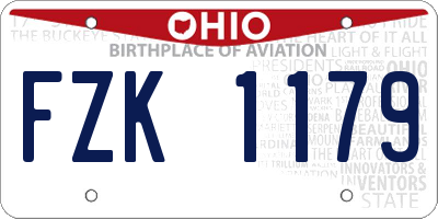 OH license plate FZK1179