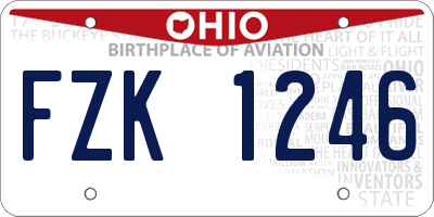 OH license plate FZK1246