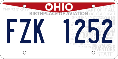 OH license plate FZK1252