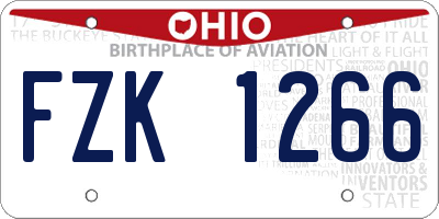 OH license plate FZK1266