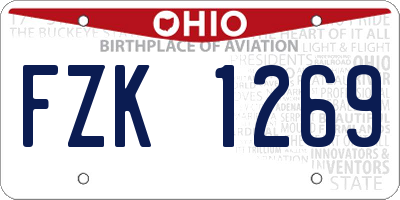 OH license plate FZK1269
