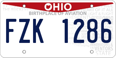 OH license plate FZK1286