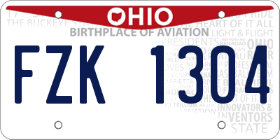 OH license plate FZK1304