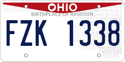 OH license plate FZK1338