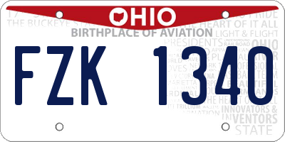 OH license plate FZK1340