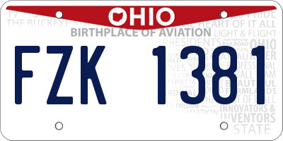 OH license plate FZK1381