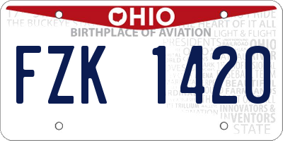 OH license plate FZK1420