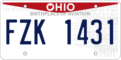 OH license plate FZK1431