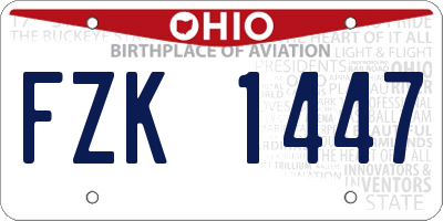 OH license plate FZK1447