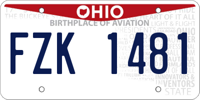 OH license plate FZK1481