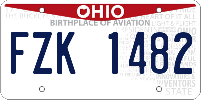 OH license plate FZK1482