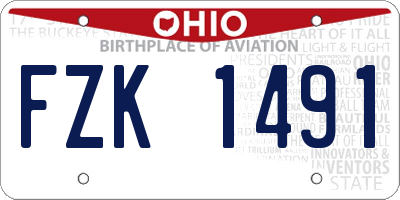 OH license plate FZK1491