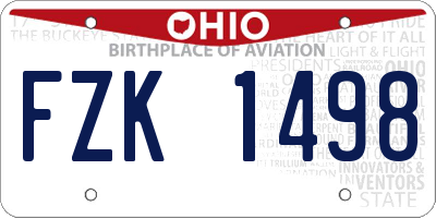 OH license plate FZK1498